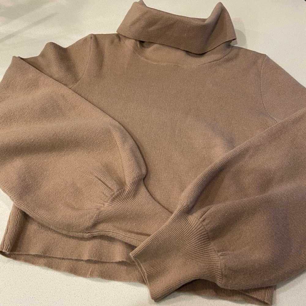 Forever 21 tan colored cropped sweater